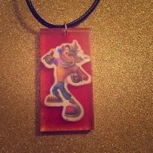 Handmade Crash Bandicoot resin necklace